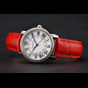 Cartier Ronde White Dial Diamond Bezel Stainless Steel Case Red Leather Strap CTR5979 - thumb-2