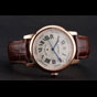 Swiss Cartier Rotonde Annual Calendar White Dial Rose Gold Case Brown Leather Strap CTR6004 - thumb-2