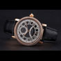 Cartier Rotonde Black And White Dial Gold Case With Jewels Black Leather Strap CTR6032 - thumb-2