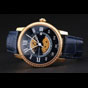 Swiss Cartier Rotonde Small Complication Blue Dial Gold Diamond Case Blue Leather Strap CTR6035 - thumb-2