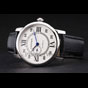 Swiss Cartier Rotonde Solo White Dial Silver Case Black Leather Strap CTR6038 - thumb-2