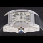 Swiss Cartier Santos Silver Bezel with Diamonds and Black Leather Strap sct47 CTR6044 - thumb-3