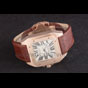 Swiss Cartier Santos Rose Gold with Brown Leather Strap CTR6048 - thumb-2