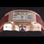 Swiss Cartier Santos Rose Gold with Brown Leather Strap CTR6048 - thumb-3