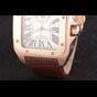 Swiss Cartier Santos Rose Gold with Brown Leather Strap CTR6048 - thumb-4