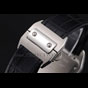 Swiss Cartier Santos Dumont Diamond Case White Dial Roman Numerals Black Bracelet CTR6061 - thumb-3