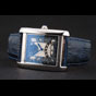 Cartier Tank White Dial Stainless Steel Case Blue Leather Strap CTR6084 - thumb-2