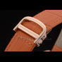 Cartier Tank Anglaise 30mm White Dial Diamonds Gold Case Orange Leather Bracelet CTR6100 - thumb-3