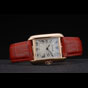 Cartier Tank Anglaise 30mm White Dial Gold Case Red Leather Bracelet CTR6101 - thumb-2