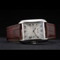 Cartier Tank Anglaise 36mm White Dial Stainless Steel Case Brown Leather Bracelet CTR6102 - thumb-2