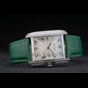 Cartier Tank Anglaise 36mm White Dial Diamonds Steel Case Green Leather Bracelet CTR6107 - thumb-2