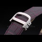 Cartier Tank Anglaise 30mm White Dial Stainless Steel Case Purple Leather Bracelet CTR6108 - thumb-3