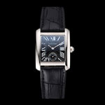 Cartier Tank MC Stainless Steel Case Black Dial Black Leather Strap CTR6119