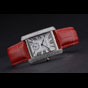 Cartier Tank MC Stainless Steel Diamond Case White Dial Red Leather Strap CTR6123 - thumb-2
