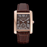 Cartier Tank MC Gold Case Brown Dial Brown Leather Strap CTR6124