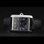 Swiss Cartier Tank MC Black Dial Stainless Steel Case Black Leather Strap CTR6137 - thumb-2