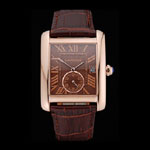 Cartier Tank MC Brown Dial Gold Case Brown Leather Strap CTR6140