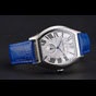 Cartier Tortue Large Date White Dial Stainless Steel Case Blue Leather Strap CTR6146 - thumb-2