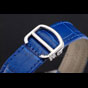 Cartier Tortue Large Date White Dial Stainless Steel Case Blue Leather Strap CTR6146 - thumb-3