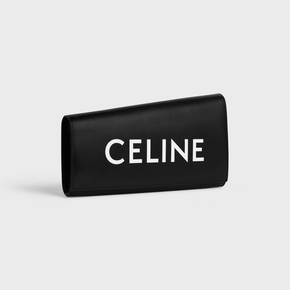 Celine Asymetric Clutch In Shiny Calfskin 110763EPT 38NO - Photo-2