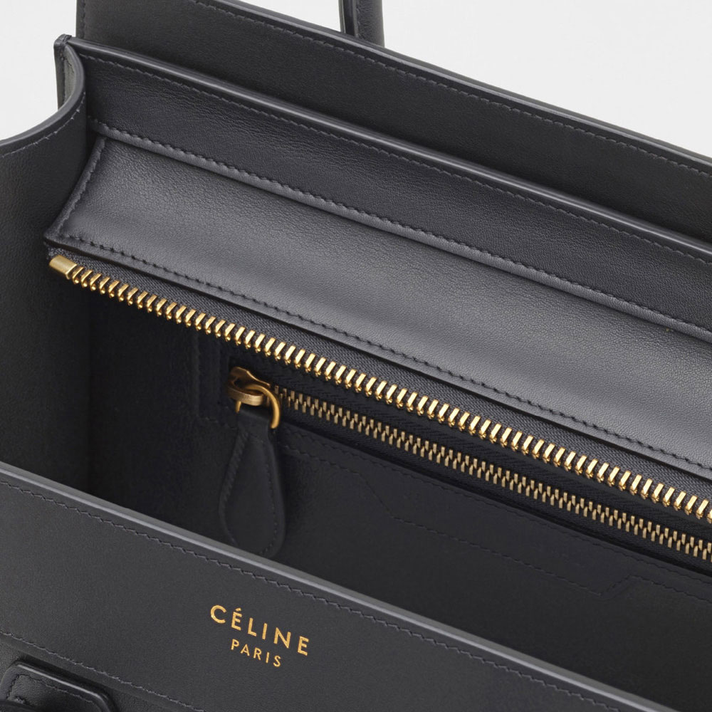 Celine Micro Luggage handbag in smooth calfskin 167793HSC 38NO - Photo-3
