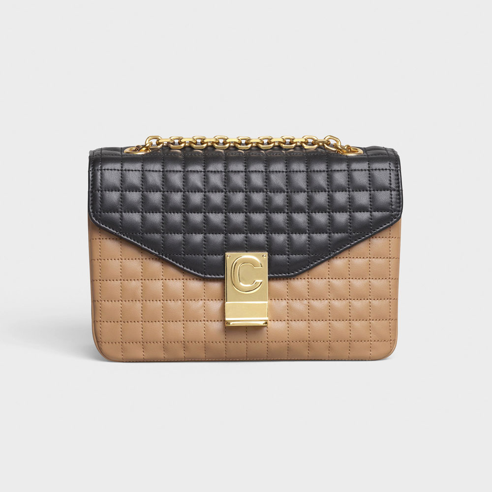 Celine Medium C Bag in Bicolour Quilted Calfskin 187253BFD 02LL