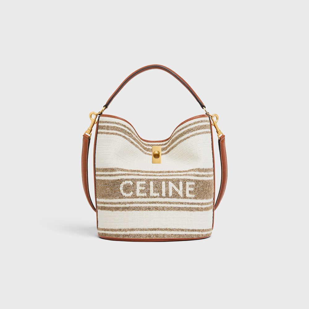 Bucket 16 Bag In Striped Textile Celine Jacquard 195572EX6 18TN