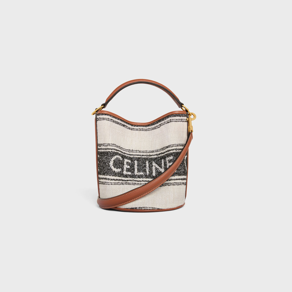 Teen Bucket 16 Striped Textile With Celine Jacquard 197572ERF 01WB - Photo-3