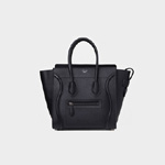 Celine Micro Luggage Handbag in Black Drummed Calfskin 167793DRU 38NO