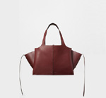 Celine Medium Tri-Fold Shoulder Bag Burgundy Supple Natural Calfskin 178883AHL 28BD