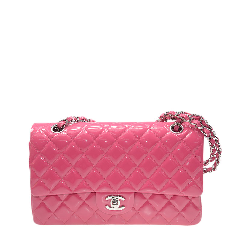 Chanel CF Flap bag Patent Pink A01112 Y06830 3B634