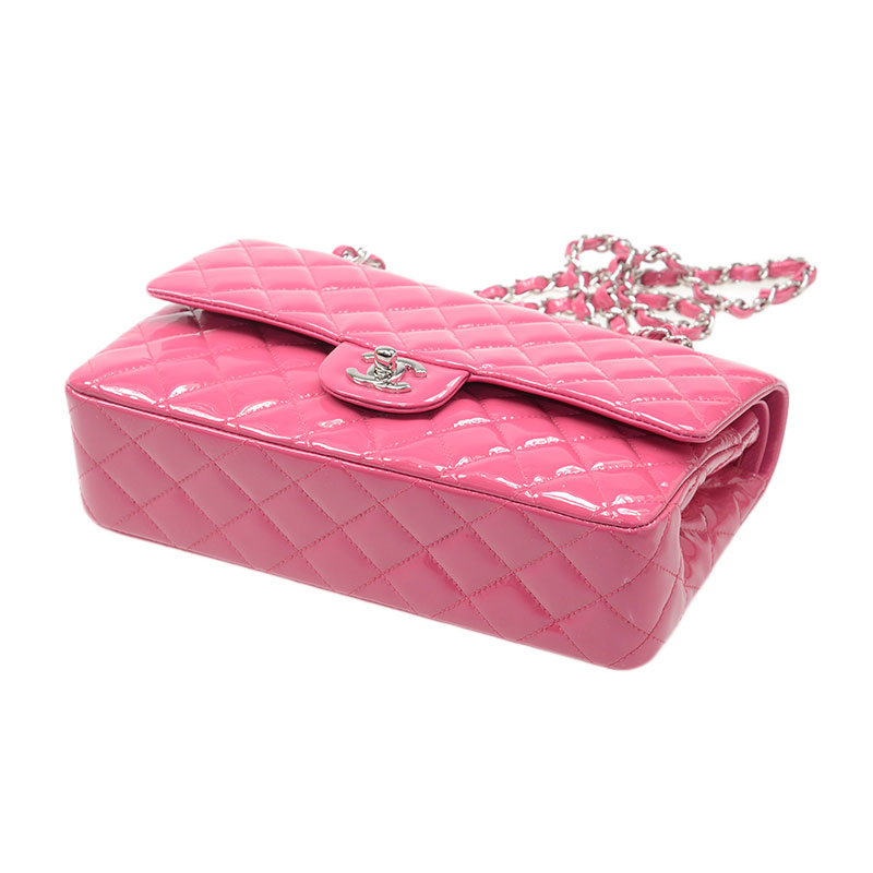 Chanel CF Flap bag Patent Pink A01112 Y06830 3B634 - Photo-2