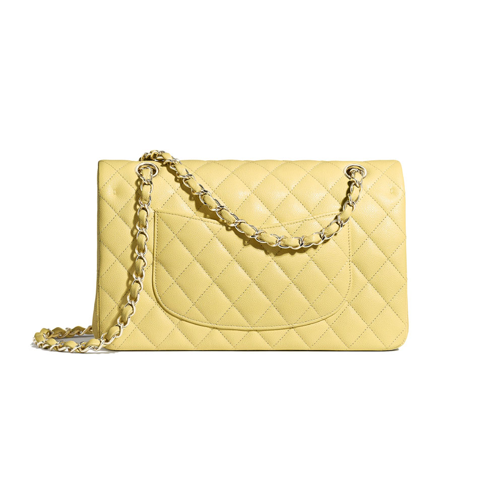Chanel Grained Calfskin Yellow Classic bag A01112 Y33352 N6508 - Photo-2
