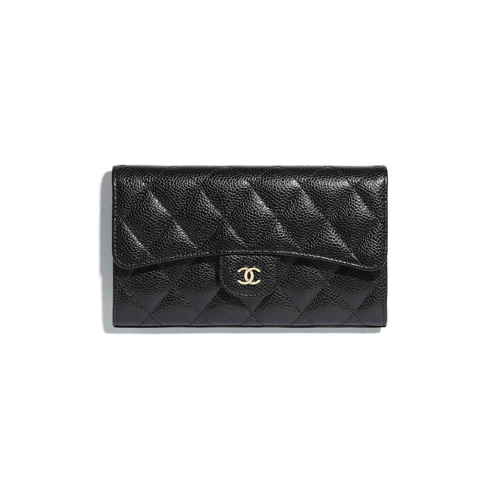 Chanel Black Classic Flap Wallet A31506 Y01864 C3906