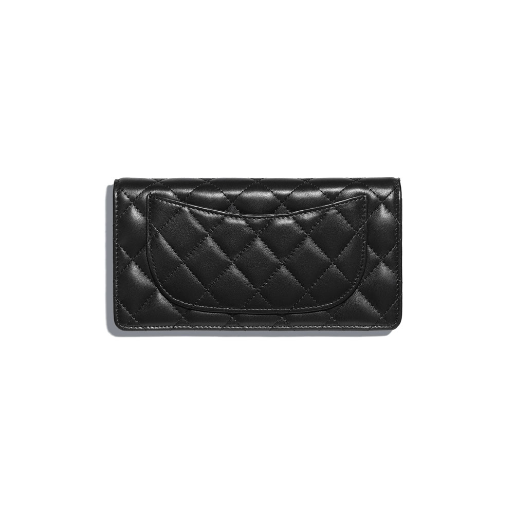 Chanel Black Classic Long Flap Wallet A31509 Y01295 C3906 - Photo-2