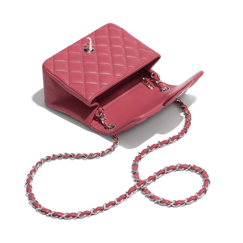 Chanel Lambskin Silver Pink Mini Flap Bag A35200 Y01480 N5328 - Photo-3