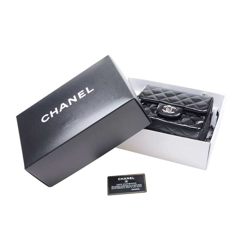 Chanel Black Patent mini matransse bag A35200 Y06830 94305 - Photo-3