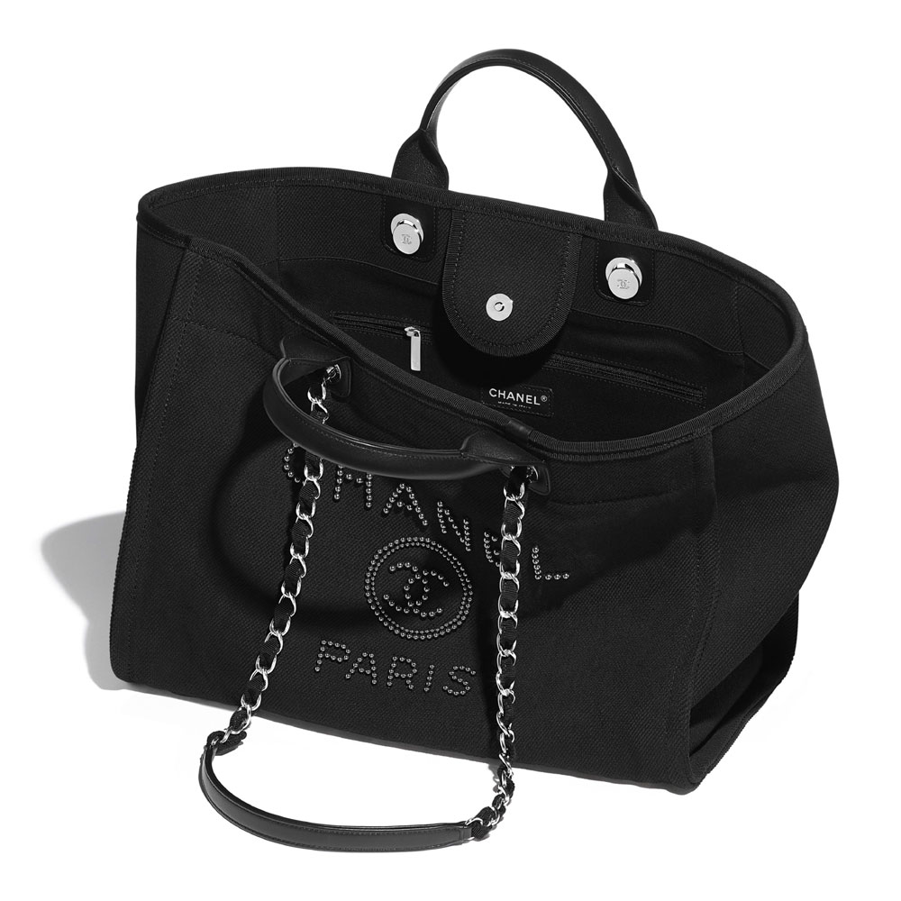 Chanel Mixed Fibers Black Shopping Bag A66941 B03181 94305 - Photo-3