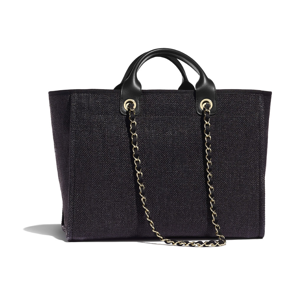 Chanel shopping bag cotton nylon calfskin A66941 Y84117 94305 - Photo-2