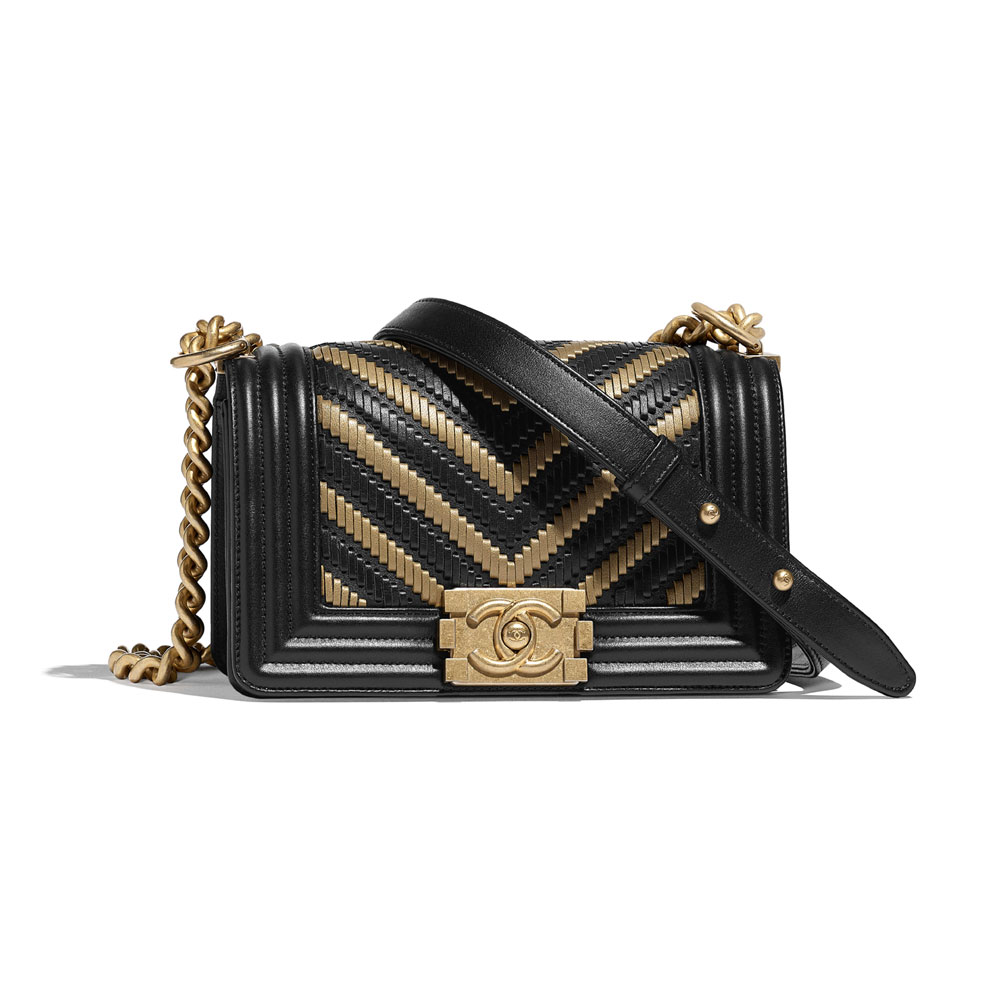 Black Gold Small Boy Chanel Handbag A67085 B00696 N0784