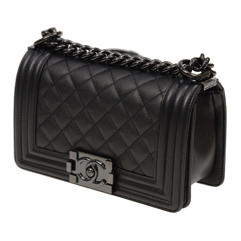 Small BOY Chanel Caviar bag black A67085 Y61398 94305 - Photo-4