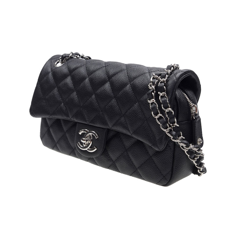 Chanel Black Classic CC Caviar A67741 Y30856 94305 - Photo-4