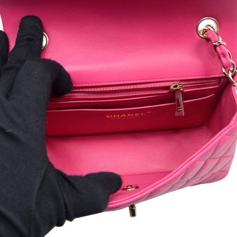 Chanel Mini Flap bag pink lambskin A69900 Y01295 0B339 - Photo-4