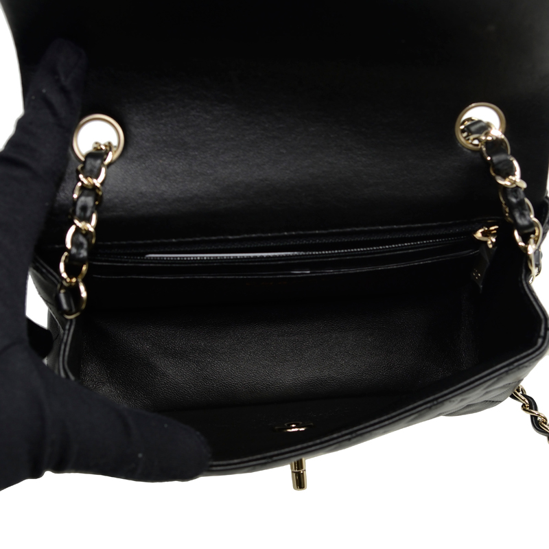 Chanel Mini Flap bag lambskin Gold metal A69900 Y01295 94305 - Photo-4