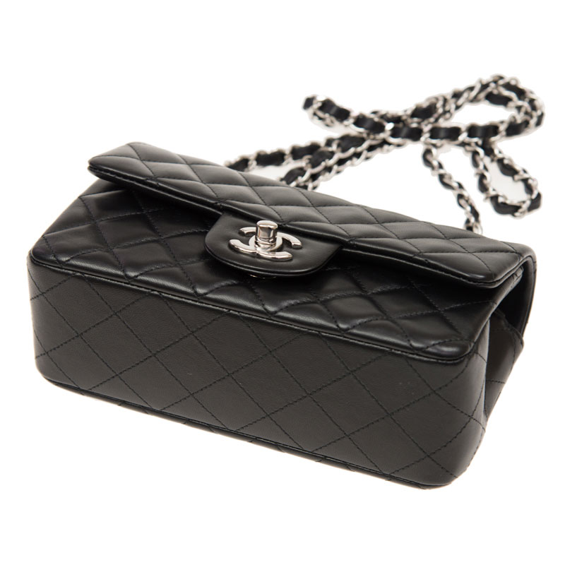 Chanel Mini Flap bag Black lambskin A69900 Y01480 94305 - Photo-2