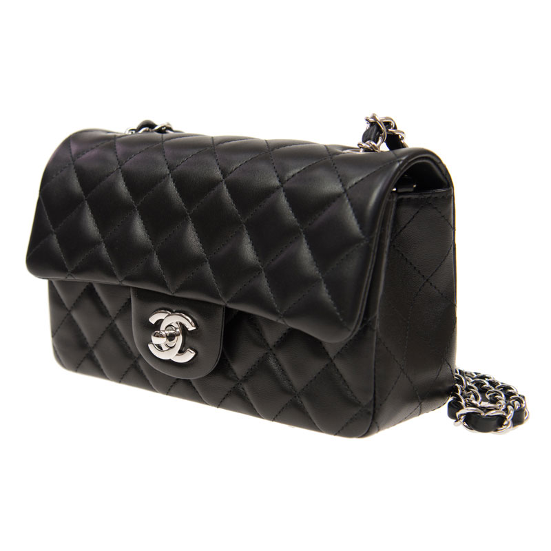 Chanel Mini Flap bag Black lambskin A69900 Y01480 94305 - Photo-3