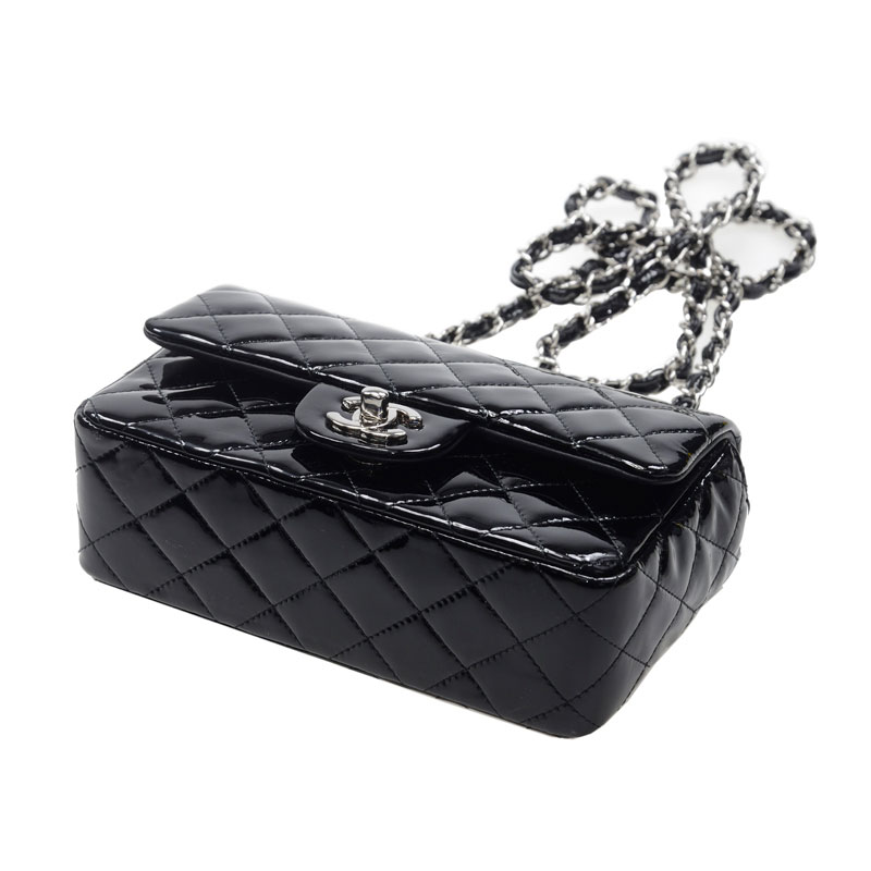 Chanel Mini Flap bag Black Patent A69900 Y06830 0B339 - Photo-3