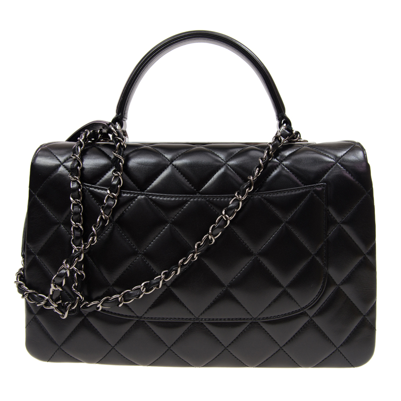 Chanel Flap bag top handle lambskin black A69923 Y82326 94305 - Photo-2