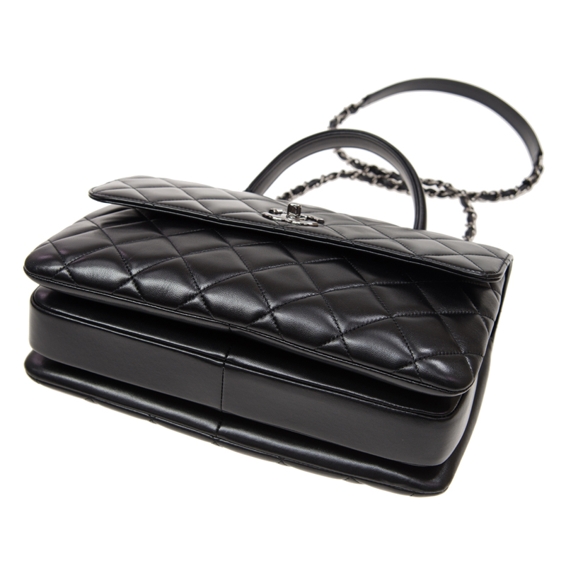 Chanel Flap bag top handle lambskin black A69923 Y82326 94305 - Photo-3