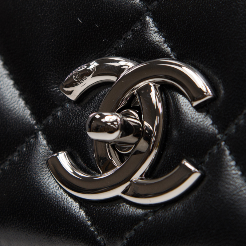 Chanel Flap bag top handle lambskin black A69923 Y82326 94305 - Photo-4